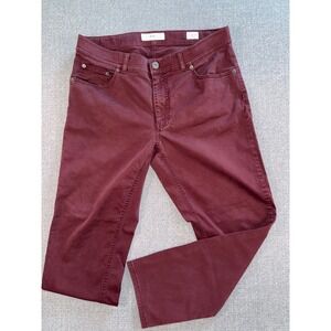 Brax Cooper Fancy Mens Regular Fit Pants Burgundy Maroon Chino 34x27.5"